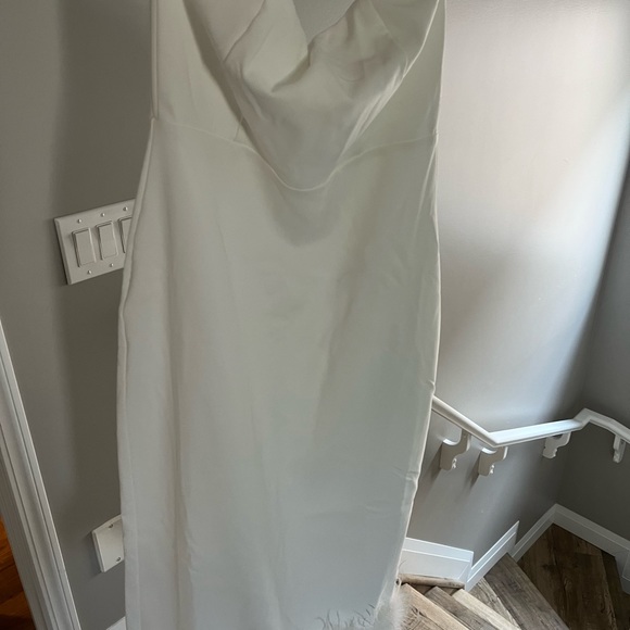 Lulus Feather Late Than Never White Strapless Feather Midi Dress - Picture 3 of 5